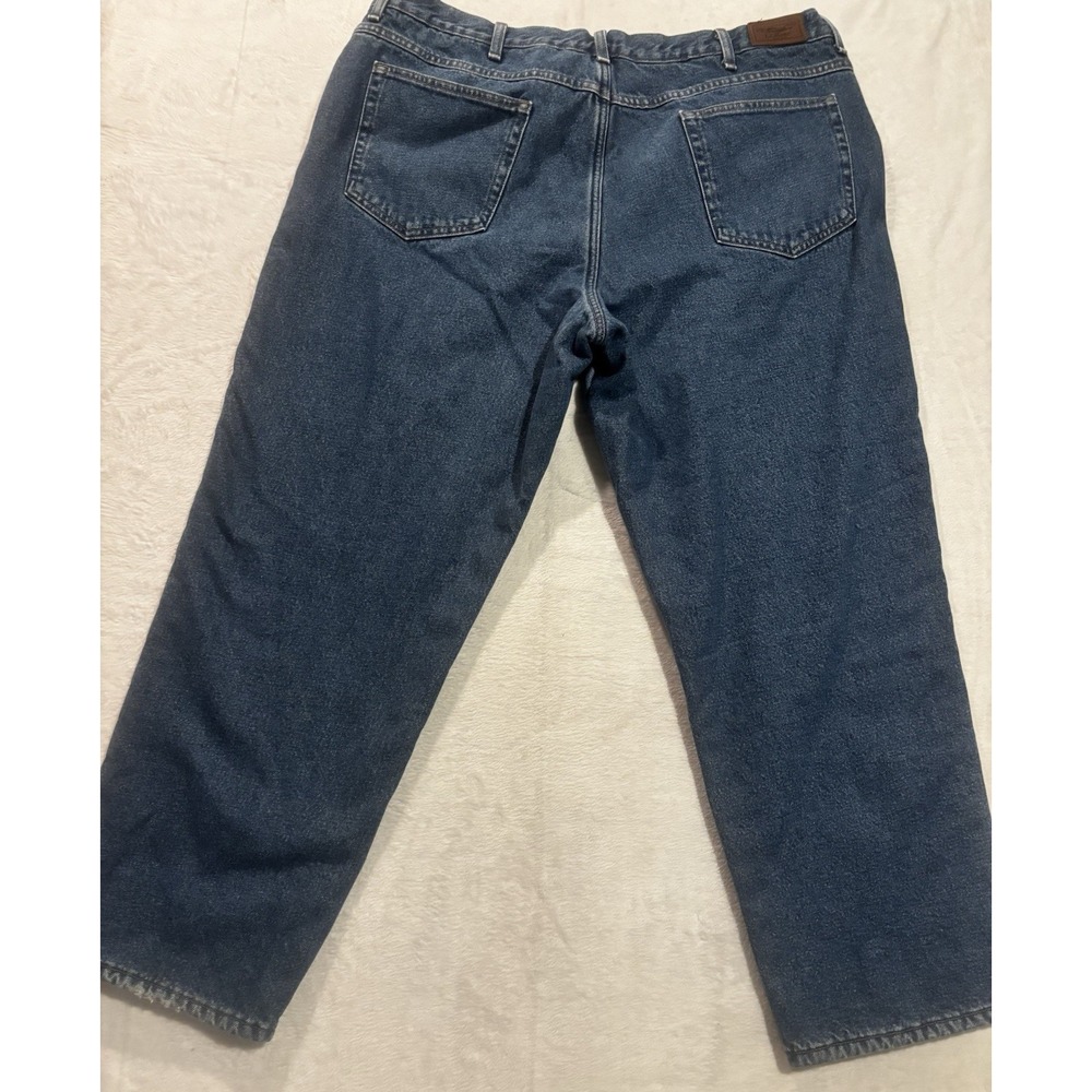 L.L. Bean Fleece Lined‎ Men's 42/29.5 Relaxed Fit Jeans Heavy Duty Denim Raw Hem - Picture 13 of 13
